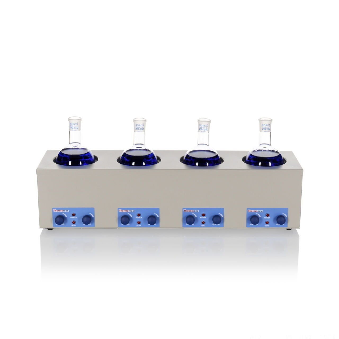 Thermomac HMS425 Chauffe-ballons multiple avec agitateur magnétique 250 mL, 4 positions – avec support
