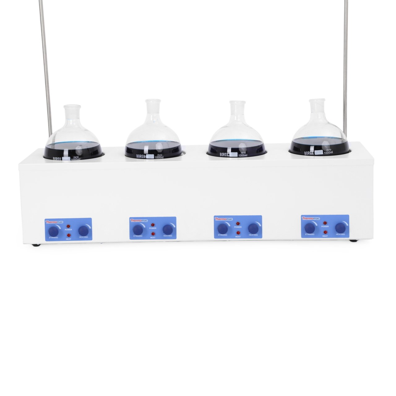 Thermomac HMS401 Mehrfach-Heizmantel mit Magnetrührer 1000 mL, 4-fach – mit Stativ