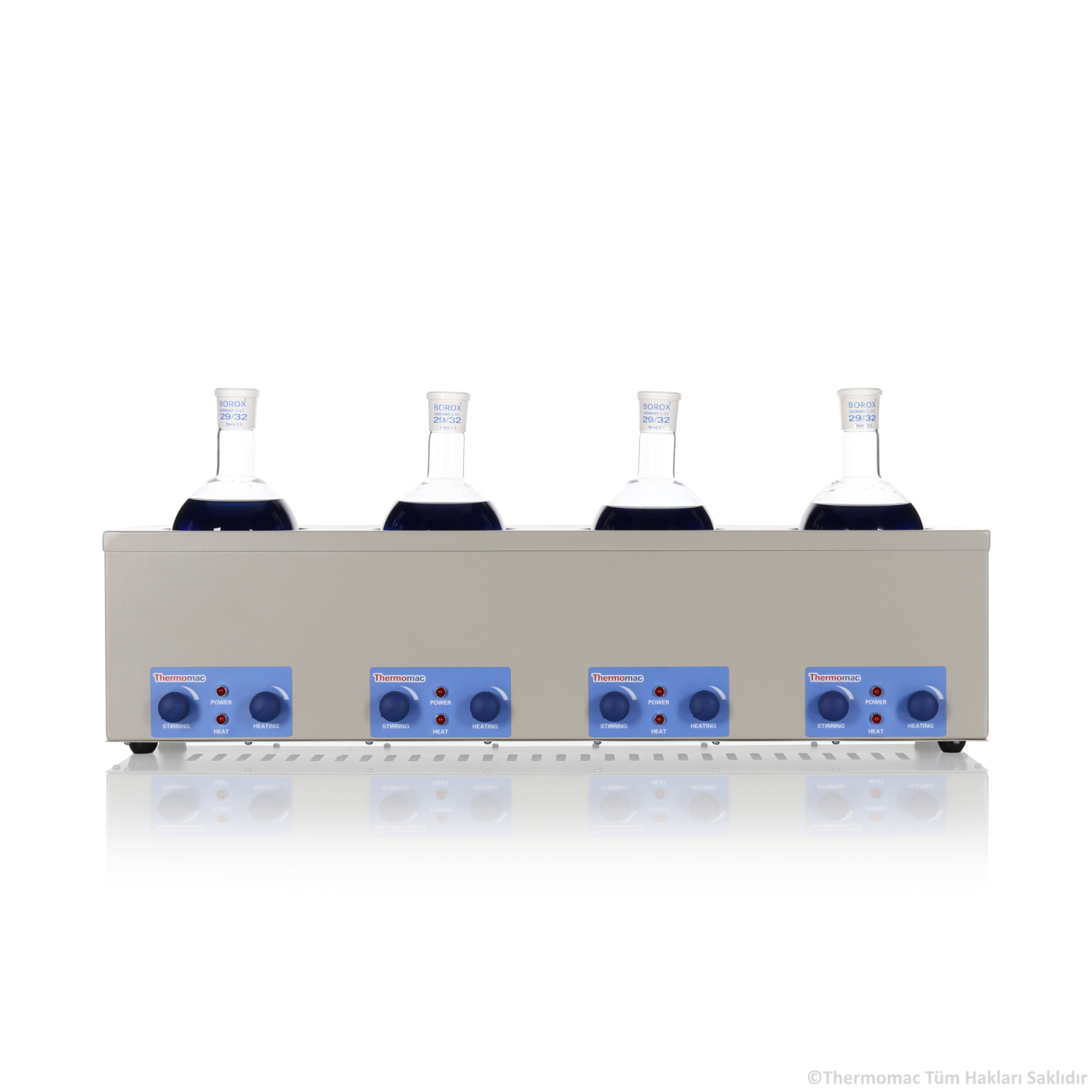 Thermomac HMS425 Chauffe-ballons multiple avec agitateur magnétique 250 mL, 4 positions – avec support