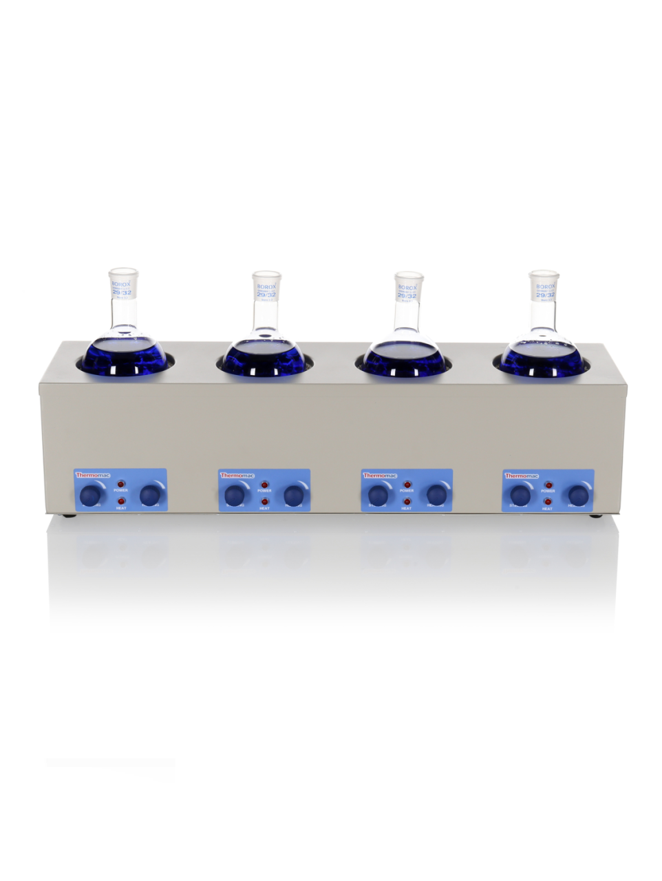Thermomac HMS425 Chauffe-ballons multiple avec agitateur magnétique 250 mL, 4 positions – avec support